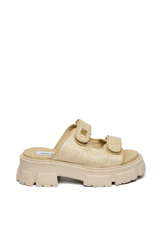 Steve Madden Aruby Slides Natural Maat: 39 | Sandalen Outlet | Dames | Beige
