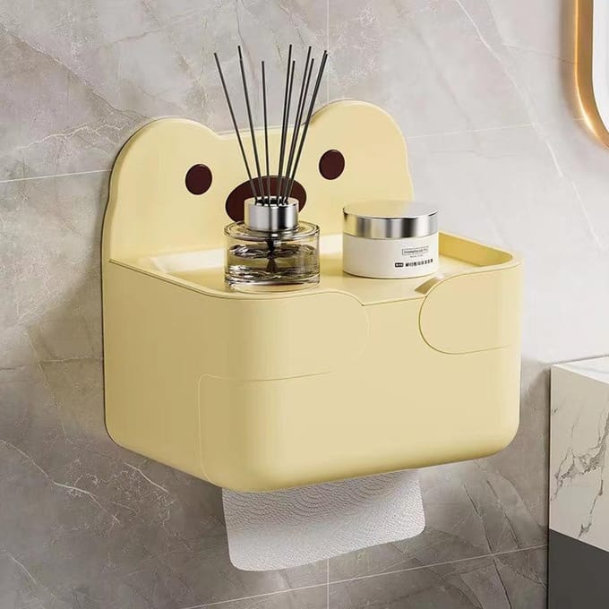 Wandgemonteerde Tissuebox Badkamer Cartoon Toiletpapier Lade one size
