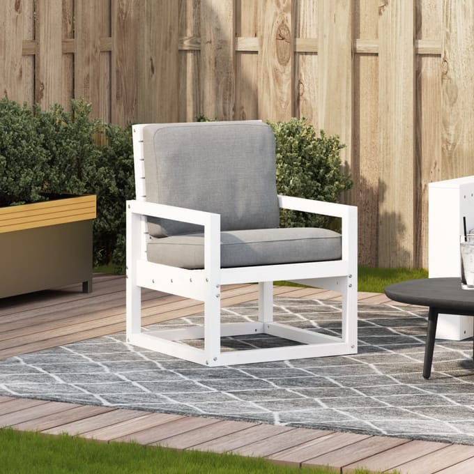 vidaXL - Tuinstoel - 57,5x63x76 - cm - massief - grenenhout - wit