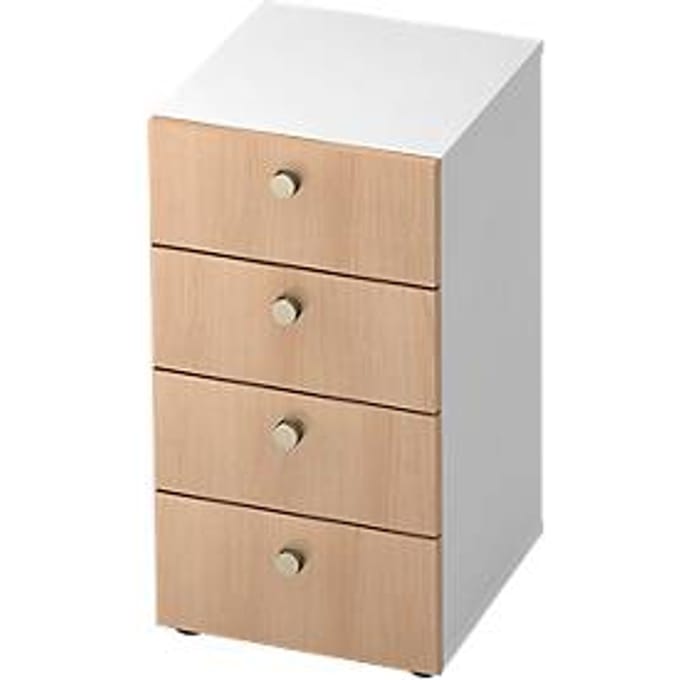 TOPAS LINE ladekast, 2 OH, B 400 mm, decor wit/eiken