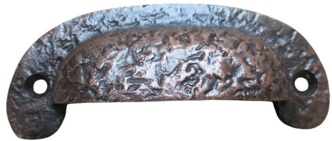 Textured Cabinet Cup Pull Handle Antique Copper