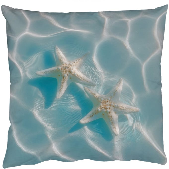 Sierkussens - Kussentjes Woonkamer - 60x60 cm - Zeesterren - Golvend water - Rustgevend