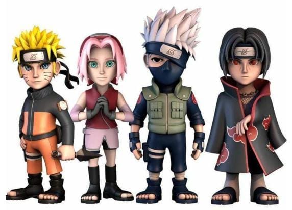 Minix - Anime - Naruto Shippuden - Pack of 4 - Naruto, Kakashi, Itachi, Sakura - Figuur 7cm