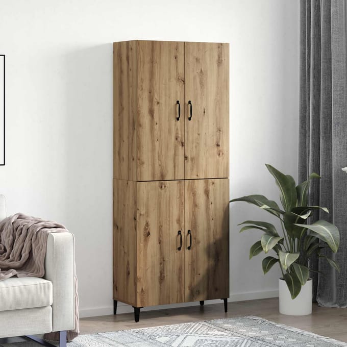vidaXL - Highboard - 2 - st - Artisan - Eiken - 69,5 - x - 34 - x - 180 - cm - Bewerkt - hout