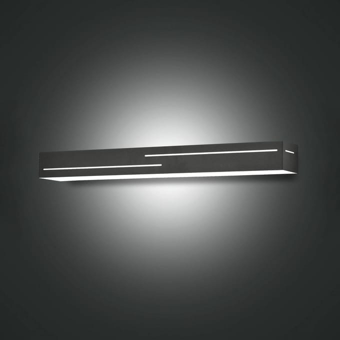 Fabas Luce LED wandlamp Banny, antraciet, breedte 50 cm, up- en downlight