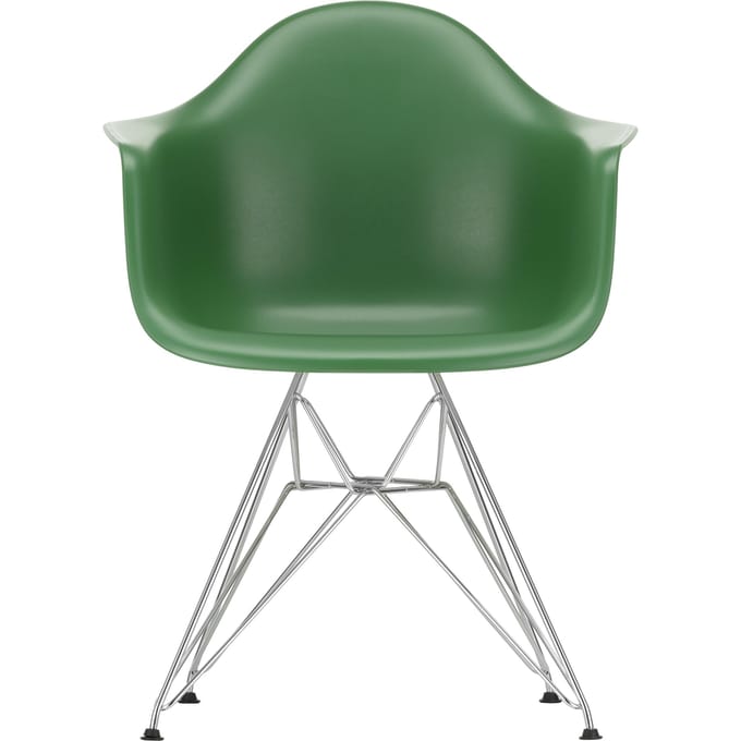 Vitra DAR Eames Plastic Armchair - smaragd RE - verchroomd