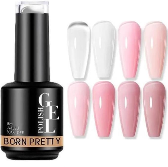 Born Pretty - Rubber base - 8 stuks - HEMA-vrij - Rubberbase - Rubber base gellak - Rubber base coat - Rubber base gel - Rubber base coat gel - Rubberbase set - Rubber base set - Rubber base starterset