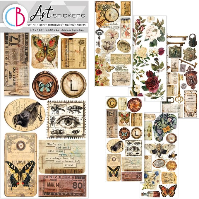 Ciao Bella - Cabinet of Curiosities Transparent Adhesive Sheets (5pcs) (CBI001)