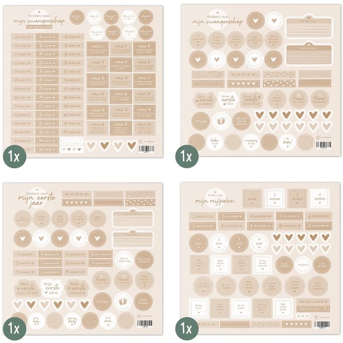 Fyllbooks Sticker voordeelset 'Zwanger & eerste jaar' - Beige
