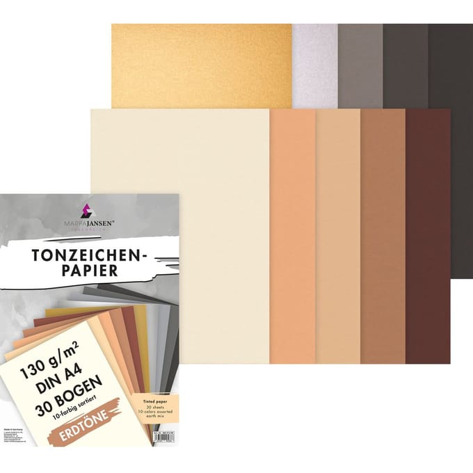 Gekleurd papier assortiment "Aardetinten"