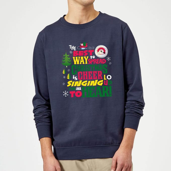 Elf Christmas Cheer Christmas Jumper - Navy - L