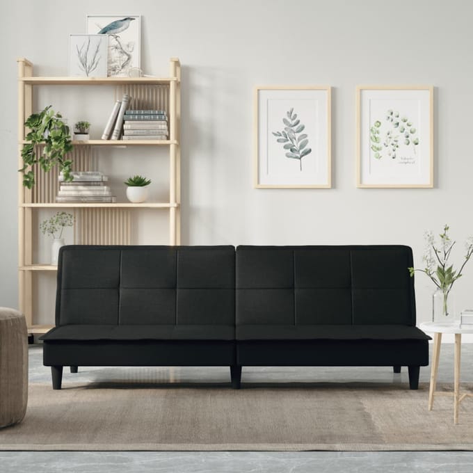 vidaXL - Slaapbank - stof - zwart