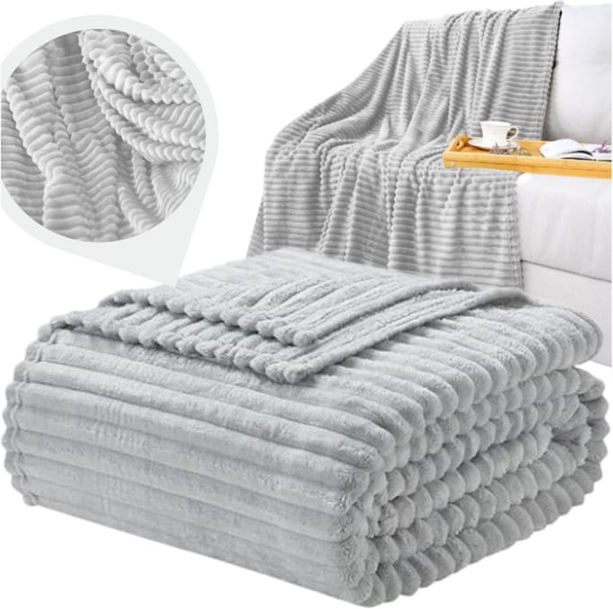 More&Deco - Plaid - 160x200cm - Grijs - Polyester