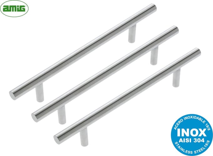 AMIG Luxe Handgreep Meubelgreep Lade Kast - 3 stuks - Hartafstand 256mm - ø12mm - RVS 304