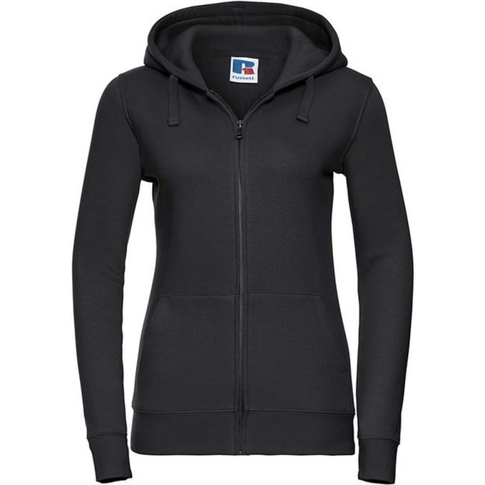 Russell Dames/Dames Authentic Full Zip Hoodie (Zwart)