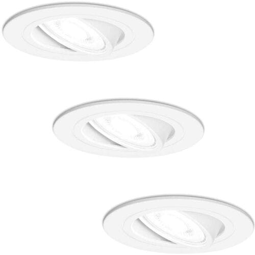 HOFTRONIC 3x Pittsburg LED Inbouwspots - 4W 345lm - 6500K - Dimbaar Kantelbaar - Wit