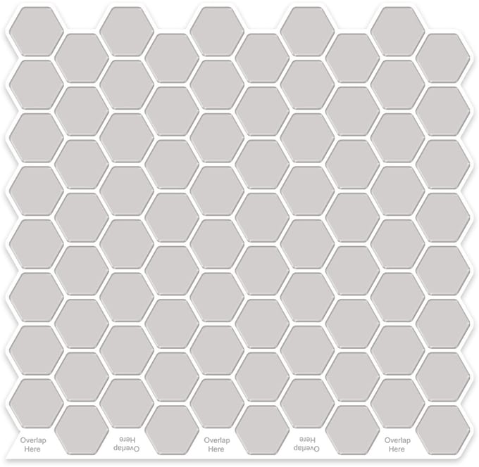 24Supply Plaktegels - 10 Stuks - Glans - Greige - Hexagon - 25.4x25.4cm