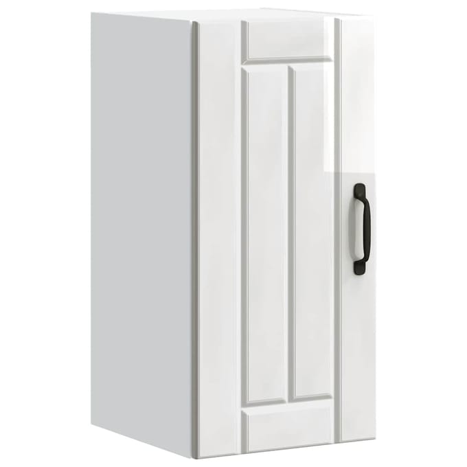 vidaXL - Keukenbovenkast - Lucca - bewerkt - hout - hoogglans - wit