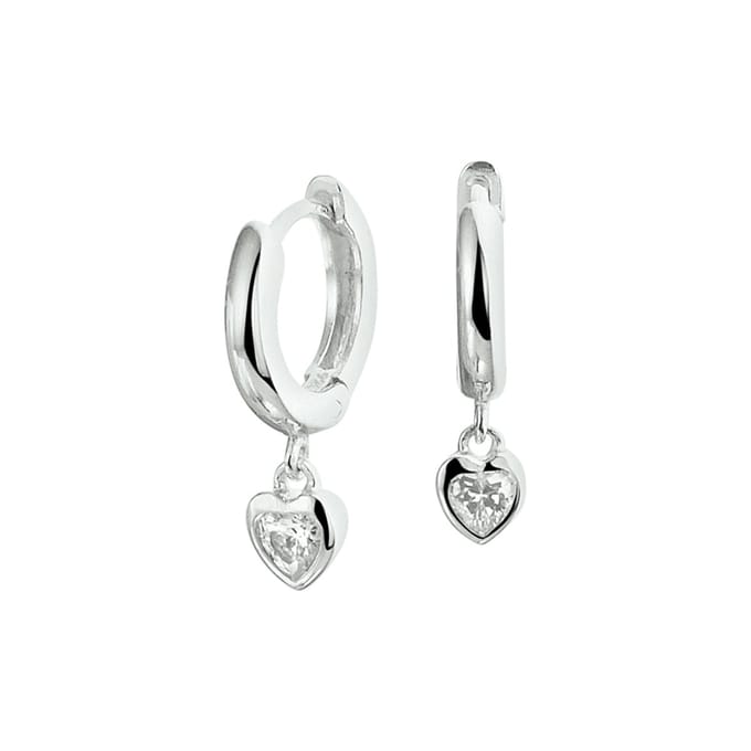 Yep! klapoorringen hart zirkonia - 10.5 mm - Zilver