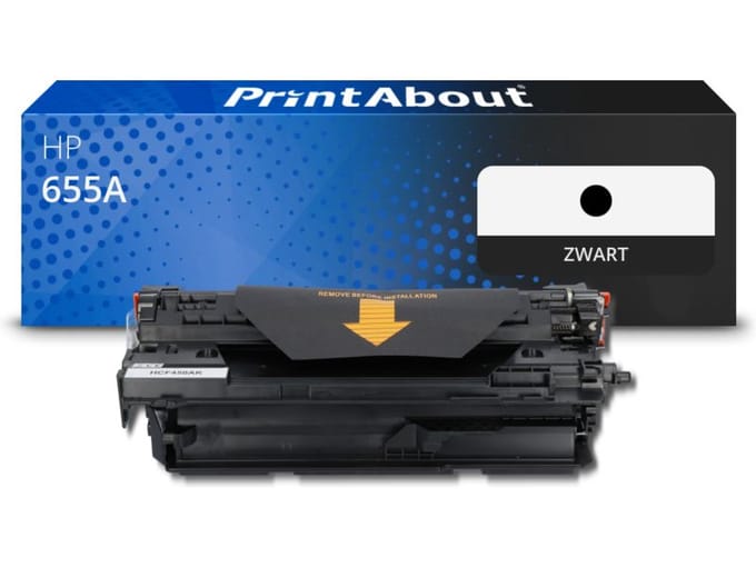 PrintAbout huismerk Toner 655A (CF450A) Zwart Geschikt voor HP