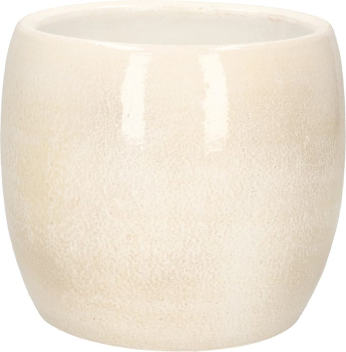 Mica Decorations Bloempot - beige - keramiek - 16 x 14 cm - plantenpotten binnen