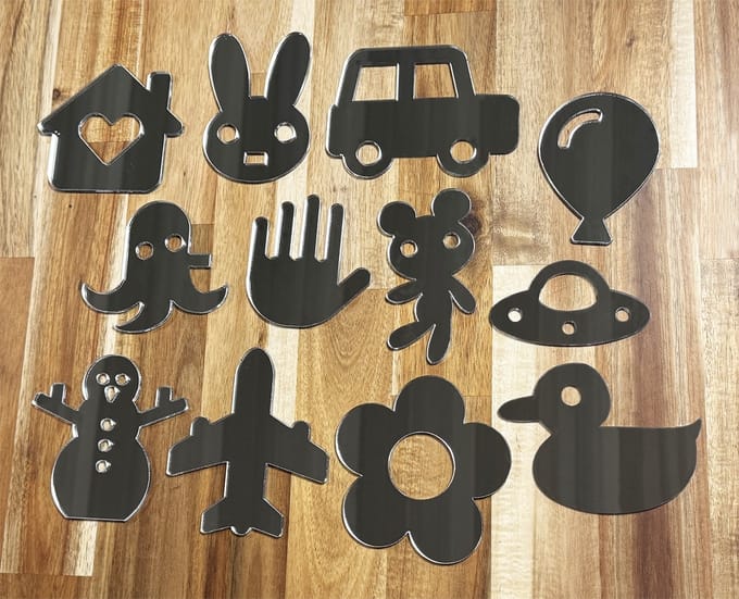 Spiegelset voor kinderkamers (8-10 cm diameter per spiegel, 3 mm dik)