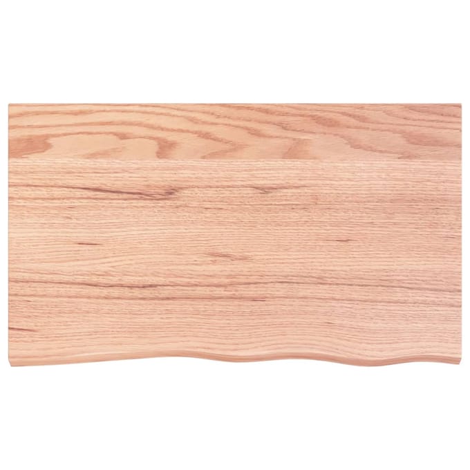 vidaXL - Wandschap - 100x60x2 - cm - behandeld - massief - eikenhout - lichtbruin