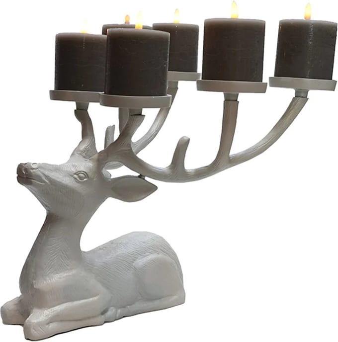 Kandelaar Maloca | ivory - beige | Hert | Decoratie | L37 x B35 x H31 cm