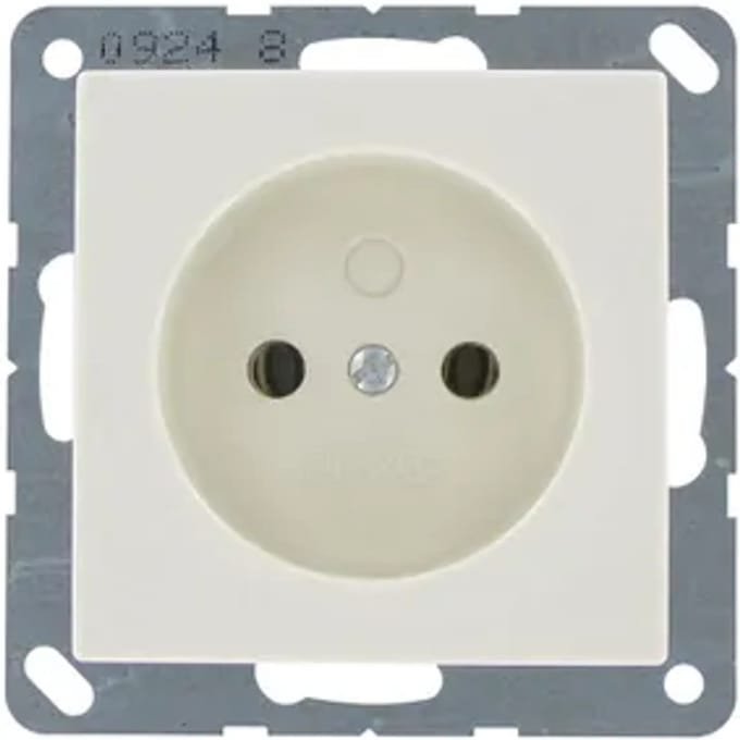 Jung Inbouwstopcontact As500 Ongeaard 1-polig Crème Ip20
