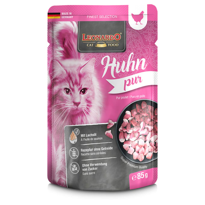 16x85g Finest Selection Zakjes Pure kip Leonardo Kattenvoer