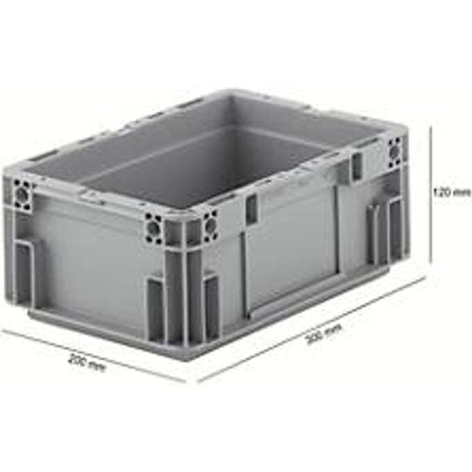 Eurobox serie MF 3120, van PP, inhoud 5,2 l, gesloten handgreep, grijs