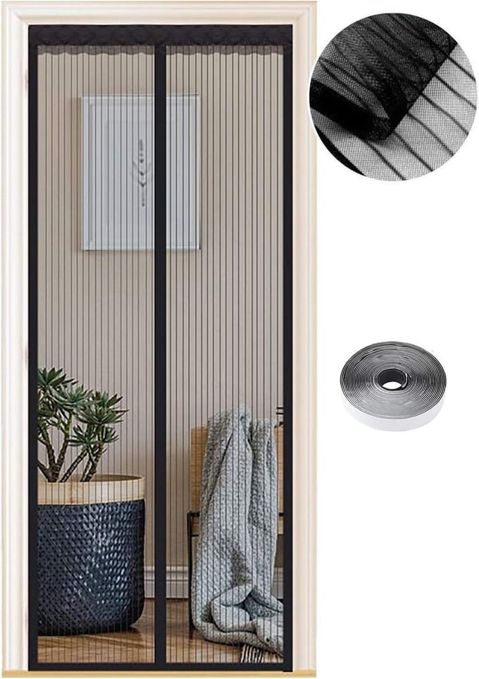 Magnetisch Vliegengaas 110 x 200cm - Muggennet Hordeur - Automatisch Sluitend - Zwart