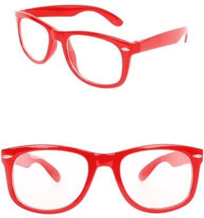 Blues Brother bril rood met blanke glazen