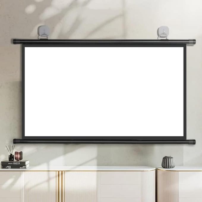 Projectiescherm - Filmscherm - Thuisbioscoop Creëren - Handmatig oprolbaar - 60 inch - Wit