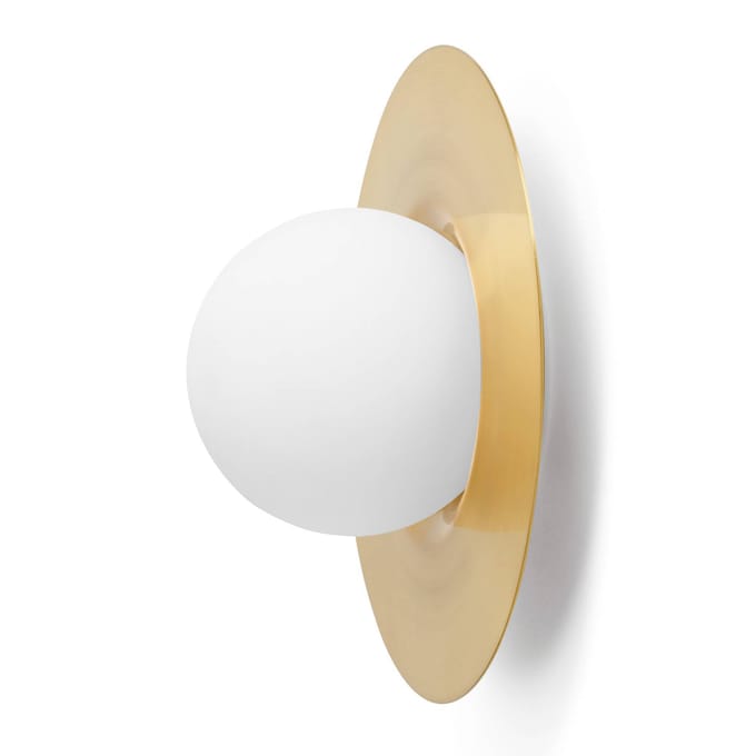 miloox by Sforzin Wandlamp Hat van glas met messing plaat