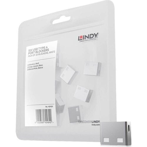 LINDY USB-A-poortslot USB Port Lock Set van 10 stuks Wit Zonder sleutel 40464