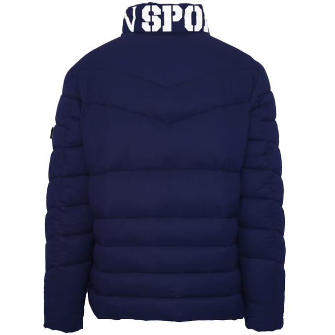 Plein Sport Padded Bold Logo Navy Blue Jacket