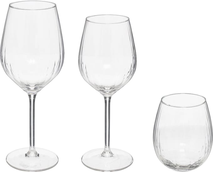 Secret de gourmet Volta glazen set van 12 stuks - Transparant