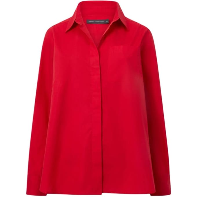 French Connection Popover Button Red Size: 6 | Button-Down Shirts Outlet | Dames | Rood