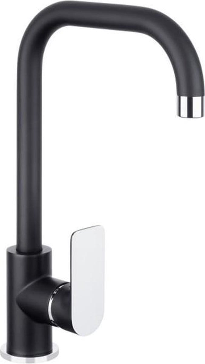 Noir Round keukenmengkraan zwart/chroom