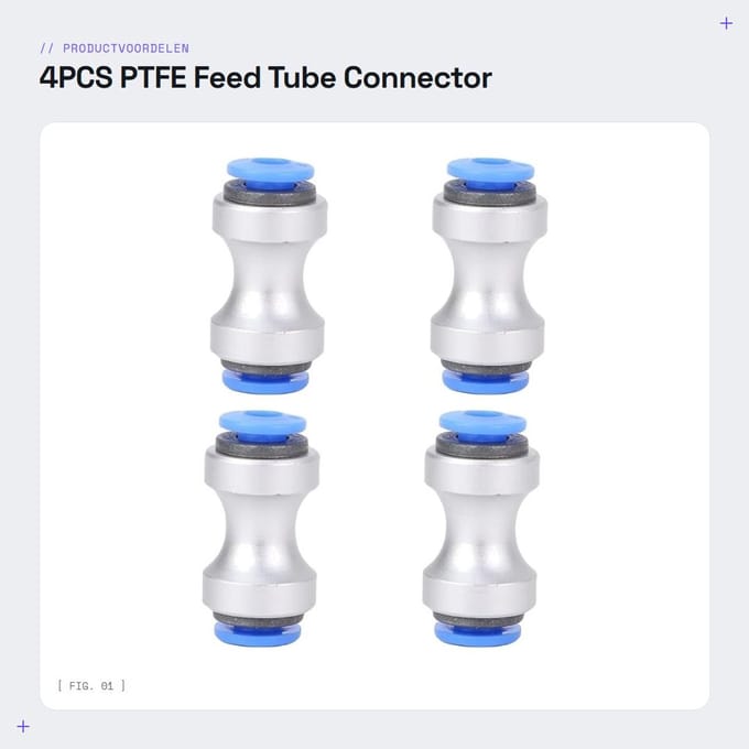 Dailygoods- Feed Tube Connector - 4PCS - Hoge Temperatuurweerstand - 3D-printeraccessoires - Compatibel met P1P/P1S/X1/X1E - Legering Materialen - 3D-printer Connector