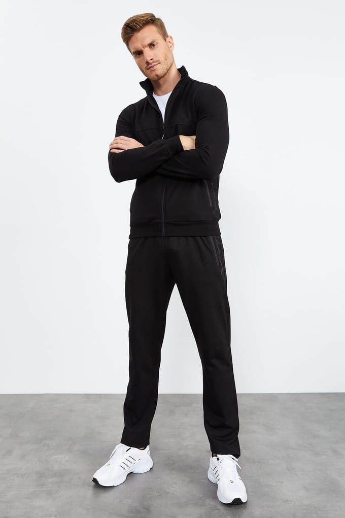 Heren Sweatshirt en Broeken Set met Ritsfront