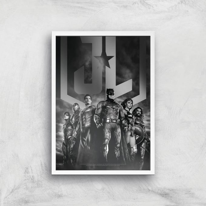 Justice League Team Poster Giclee Art Print - A3 - White Frame