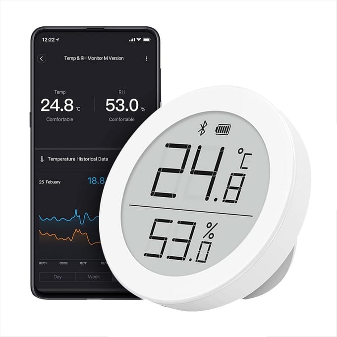 Digitale Temperatuur en Vochtigheid Monitor met E-Ink Display
