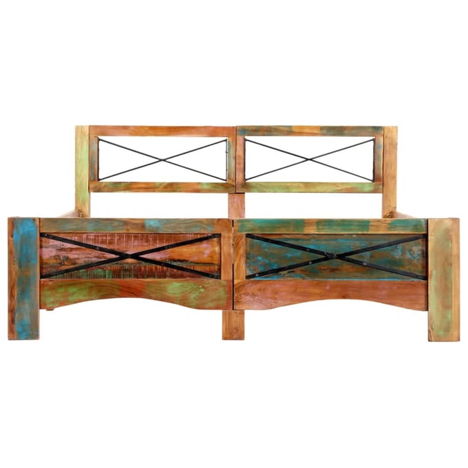 Massief Houten Bedframe zonder Matras Gerecycled Hout 140x200 cm