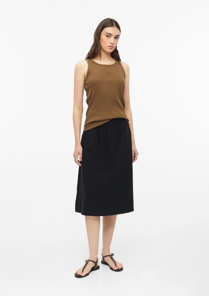 s.Oliver - female - Jersey midirok met elastische tailleband en vlamgarenstructuur