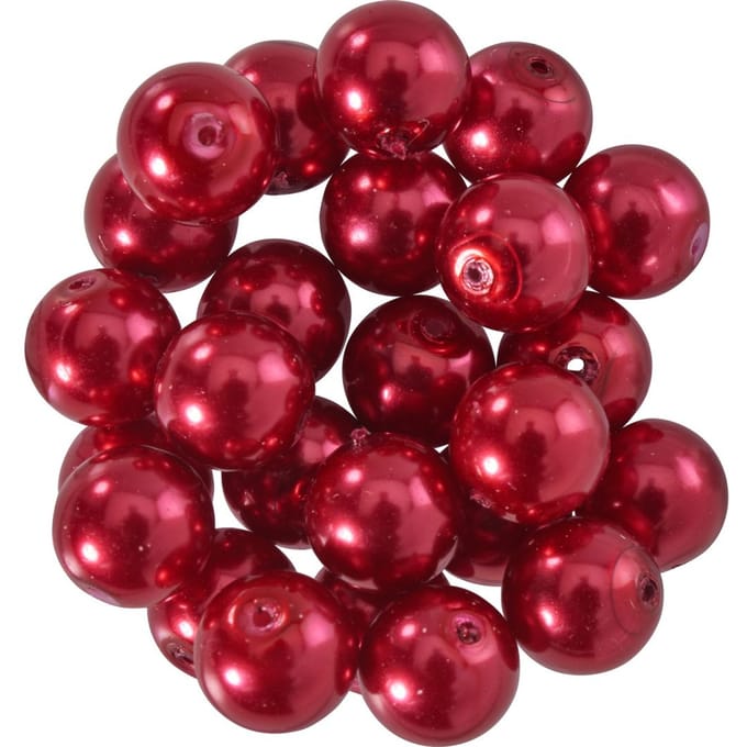 Glazen waskralen, Ø 8mm, 25st., goudgeel (lichtoranje) - Lichtrood
