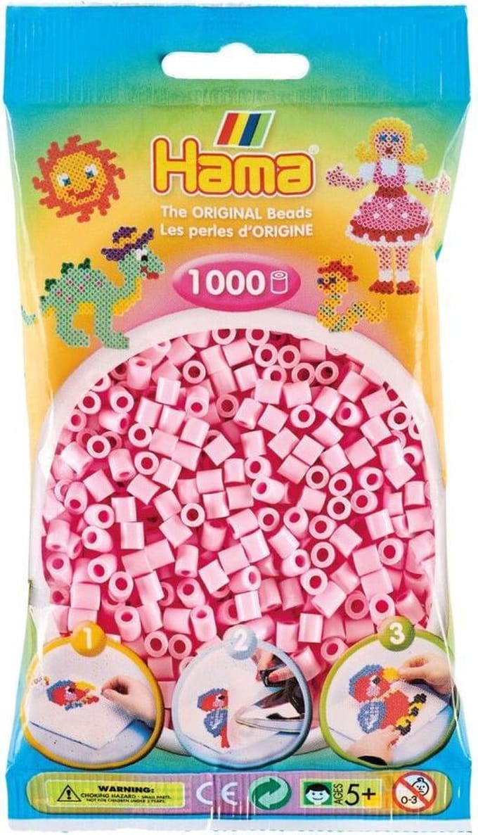 Hama Kralen 1000st nr. 95 pastelrose Strijkkralen & -parels