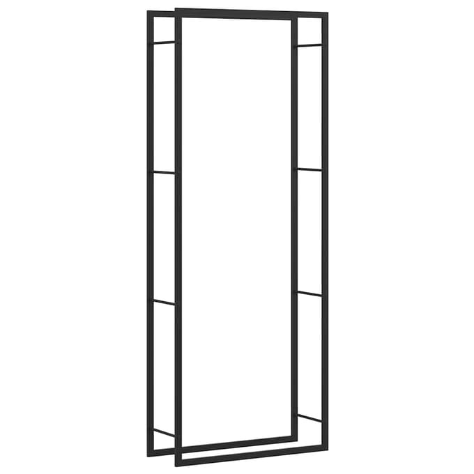vidaXL - Haardhoutrek - Matzwart - 80x28x222 - cm - Staal