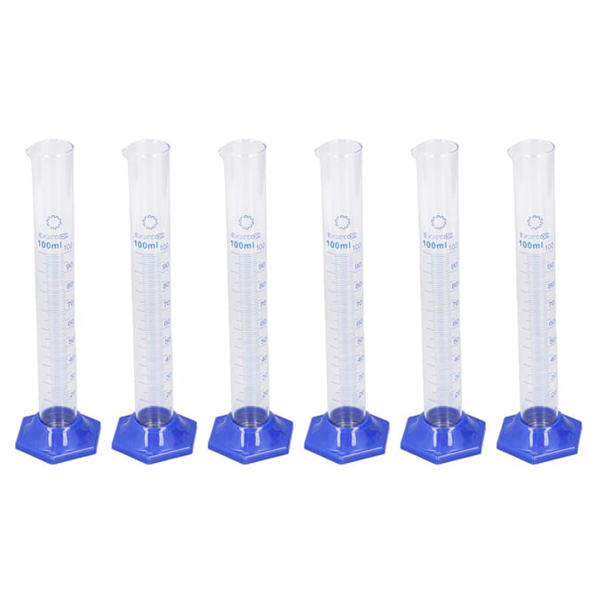 10 stuks Maatcilinder Glas 100ml Grote Capaciteit Duidelijke Schaal Gereedschap Set Kit voor Experiment white